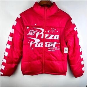 NWT Disney Parks Toy Story Pizza Planet Puffer Jacket Pixar M